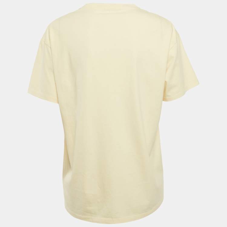 Pre Owned The Row Light Yellow Cotton Crew Neck T-Shirt XXS