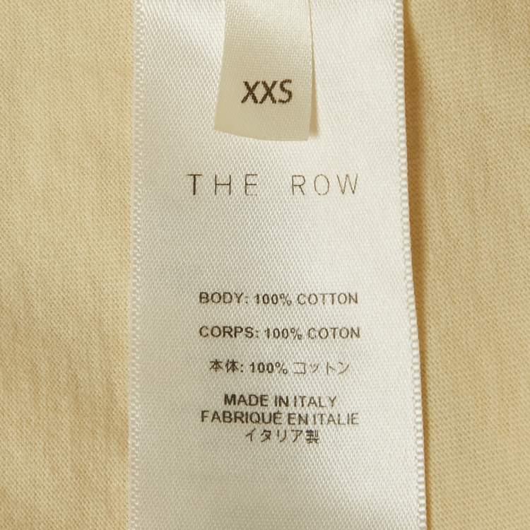 Pre Owned The Row Light Yellow Cotton Crew Neck T-Shirt XXS