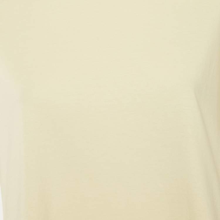 Pre Owned The Row Light Yellow Cotton Crew Neck T-Shirt XXS