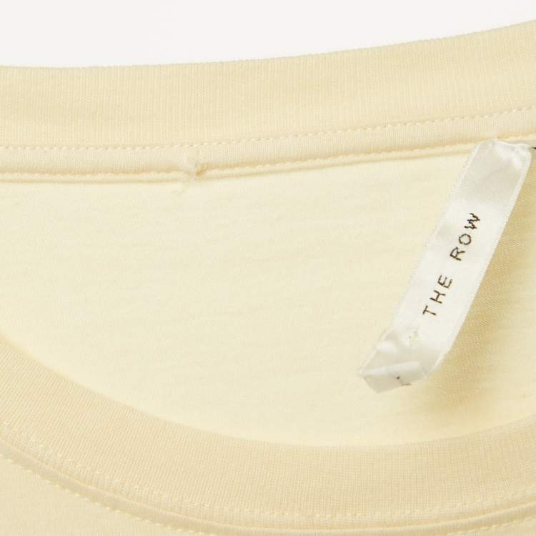 Pre Owned The Row Light Yellow Cotton Crew Neck T-Shirt XXS