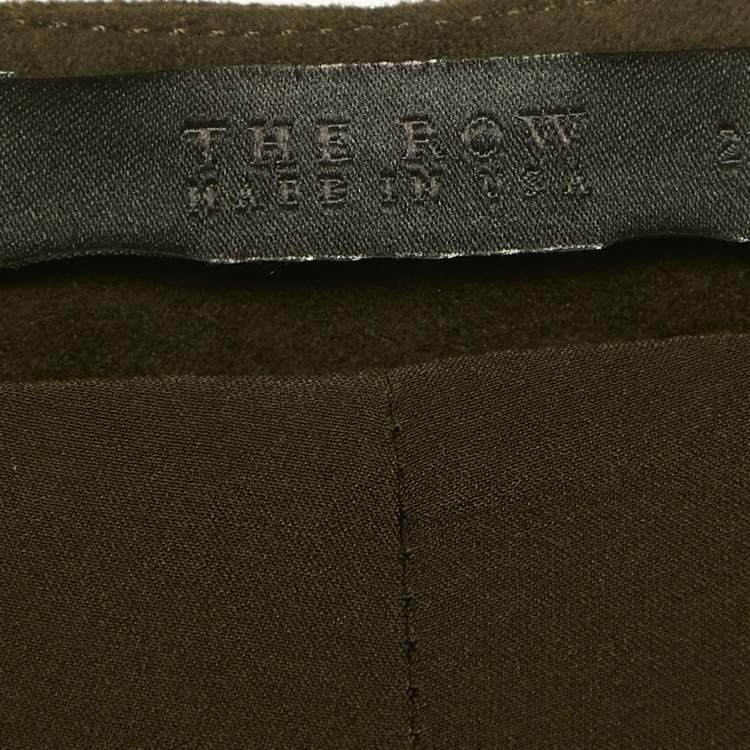 Pre Owned The Row Olive Green Suede Trousers S 