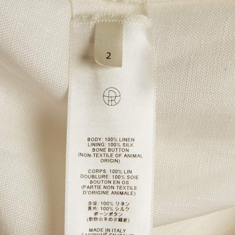Pre Owned The Row White Linen Regular Fit Suit Size S/XS