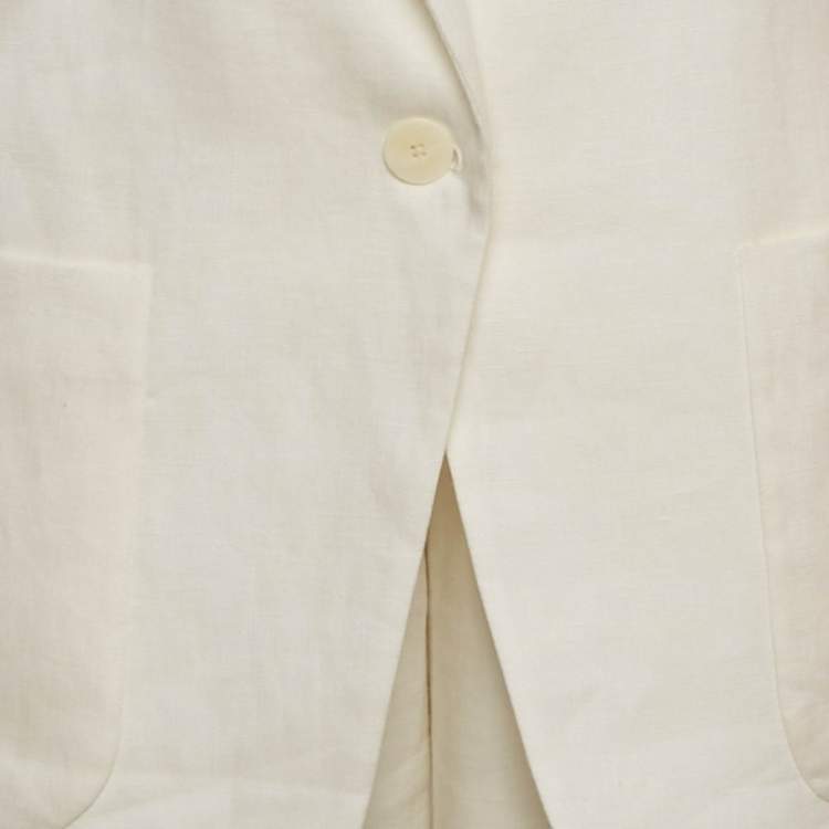 Pre Owned The Row White Linen Regular Fit Suit Size S/XS