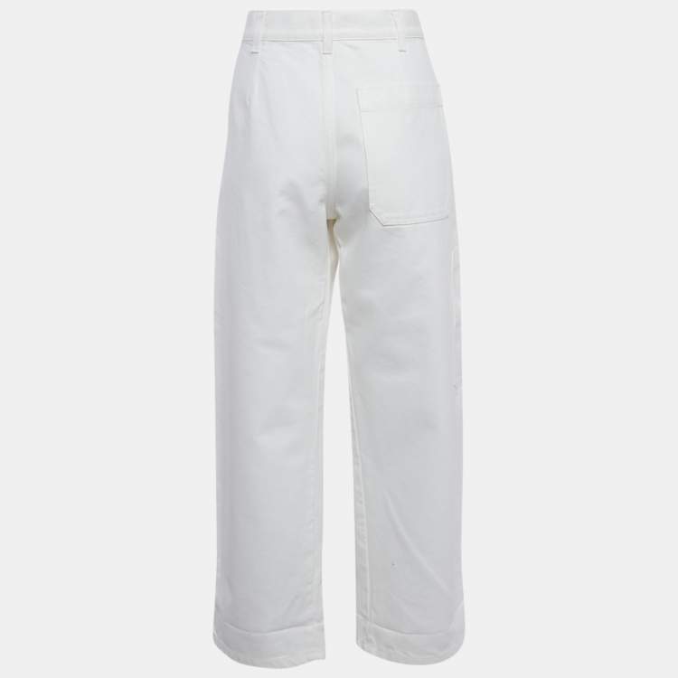 مملوكة مسبقًا The Row White Denim High Rise Jeans M/Waist 31"