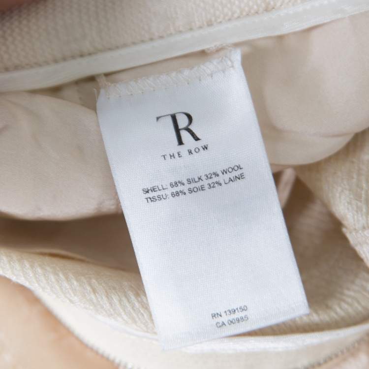 Pre Owned The Row Cream Floral Embossed Jacquard High Waist Trousers S