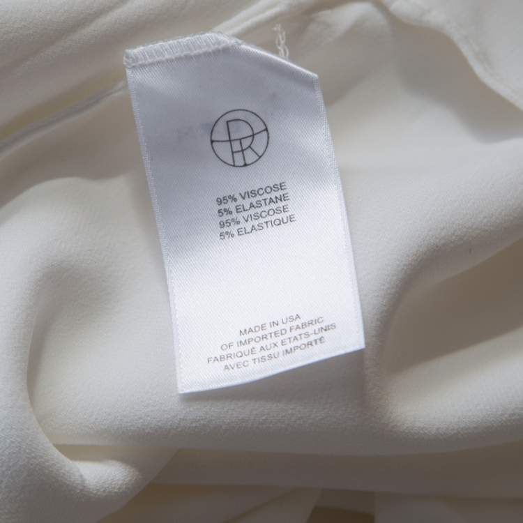 Pre Owned The Row Off White Crepe Flounce Hem Belted Lulchin Maxi Dress XS