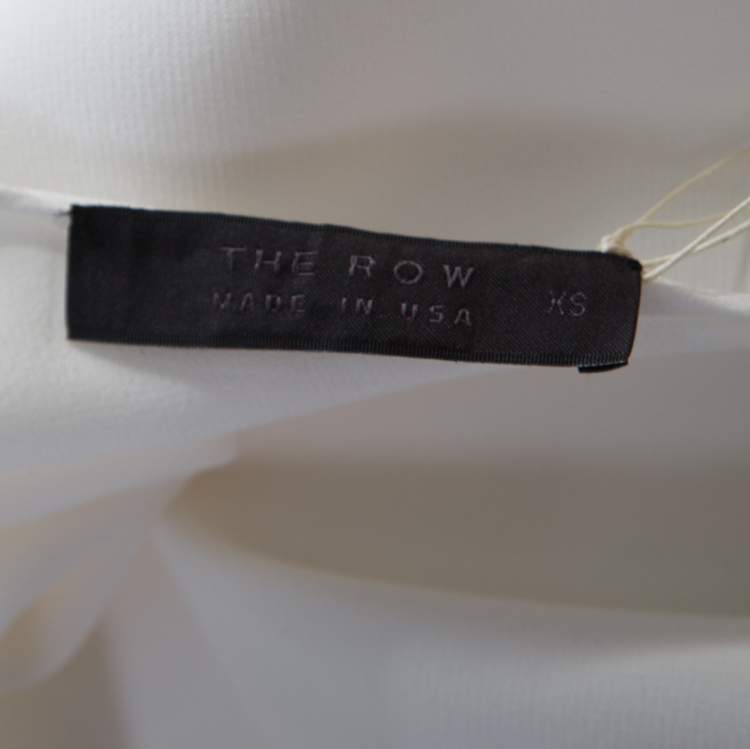 Pre Owned The Row Off White Crepe Flounce Hem Belted Lulchin Maxi Dress XS