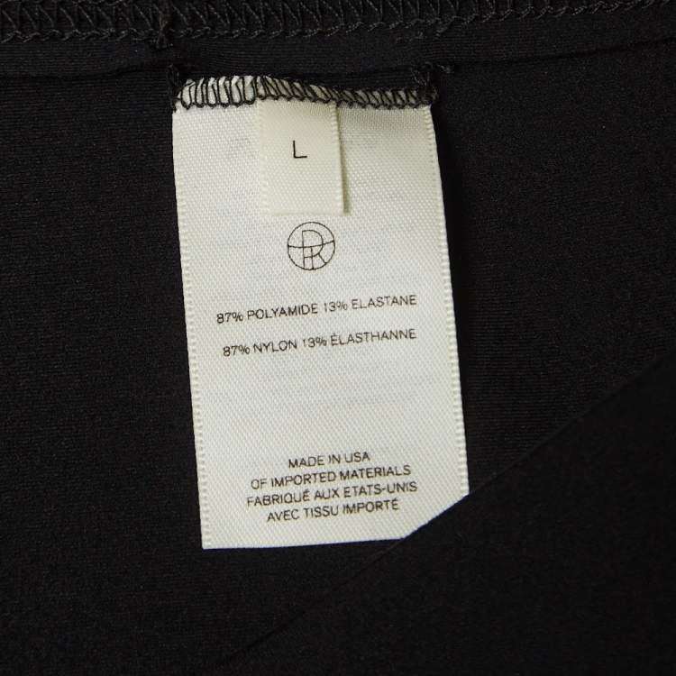 Pre Owned The Row Black Jersey V-Neck Mini Dress L