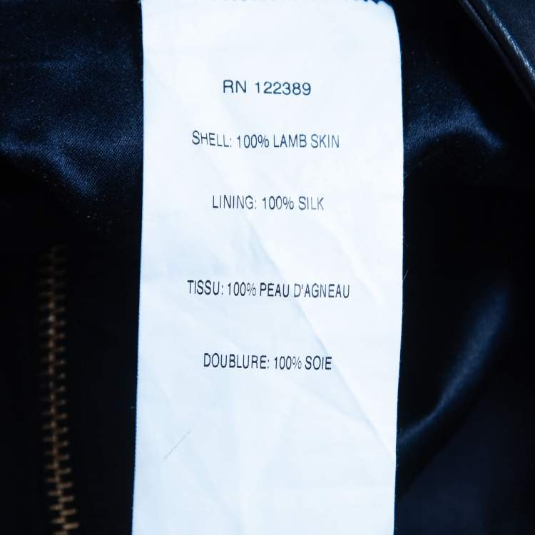 Pre Owned The Row Navy Blue Leather Zip Detail Short Skirt M