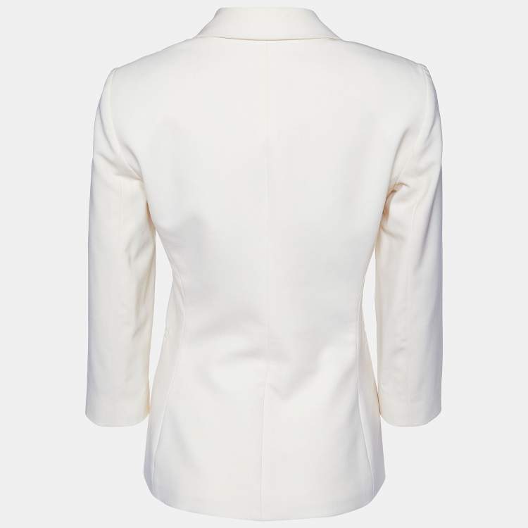 Pre Owned The Row Cream Wool Tailored Blazer S