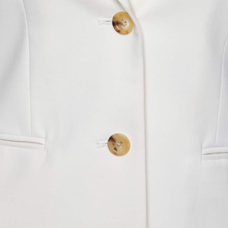 Pre Owned The Row Cream Wool Tailored Blazer S