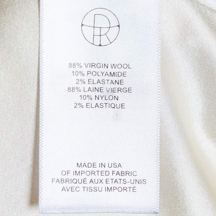 Pre Owned The Row Cream Wool Tailored Blazer S