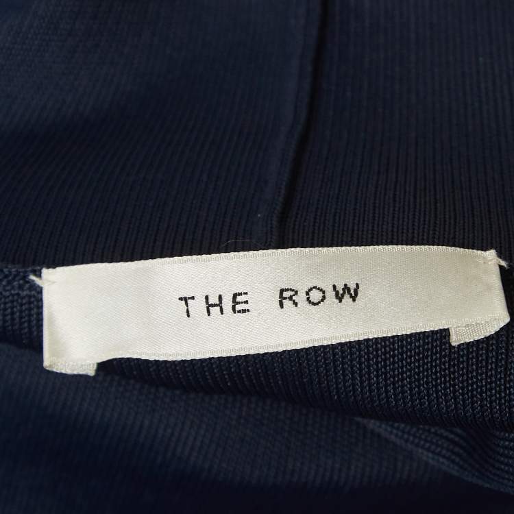 Pre Owned The Row Navy Blue Knit Turtleneck Alicho Maxi Dress XS