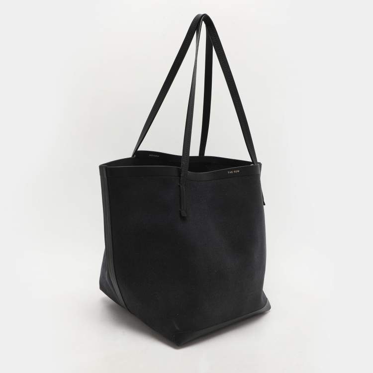Pre Owned The Row Black Canvas and Leather Park Tote