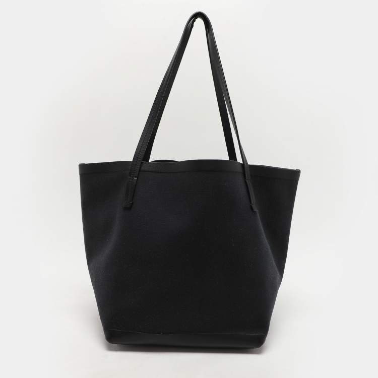 Pre Owned The Row Black Canvas and Leather Park Tote