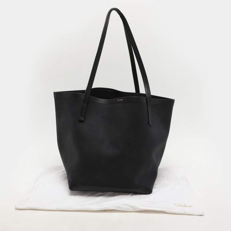 Pre Owned The Row Black Canvas and Leather Park Tote