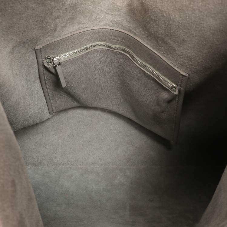 Pre Owned The Row Grey Leather Bindle Knot Hobo