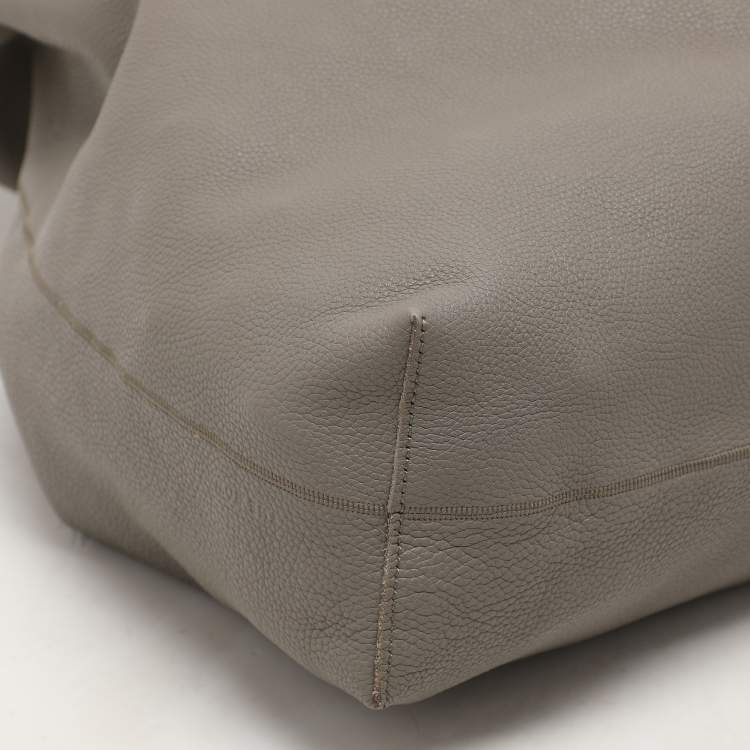 Pre Owned The Row Grey Leather Bindle Knot Hobo