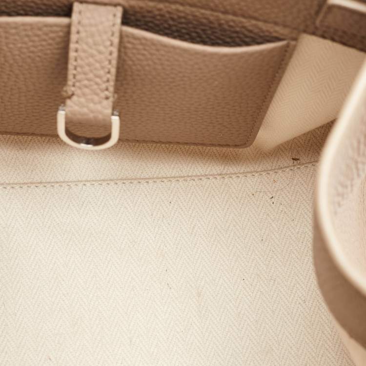 Pre Owned The Row Beige Leather Margaux 10 Satchel