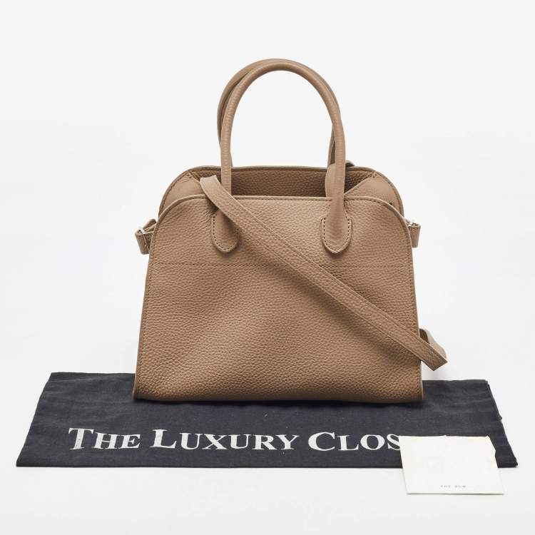Pre Owned The Row Beige Leather Margaux 10 Satchel