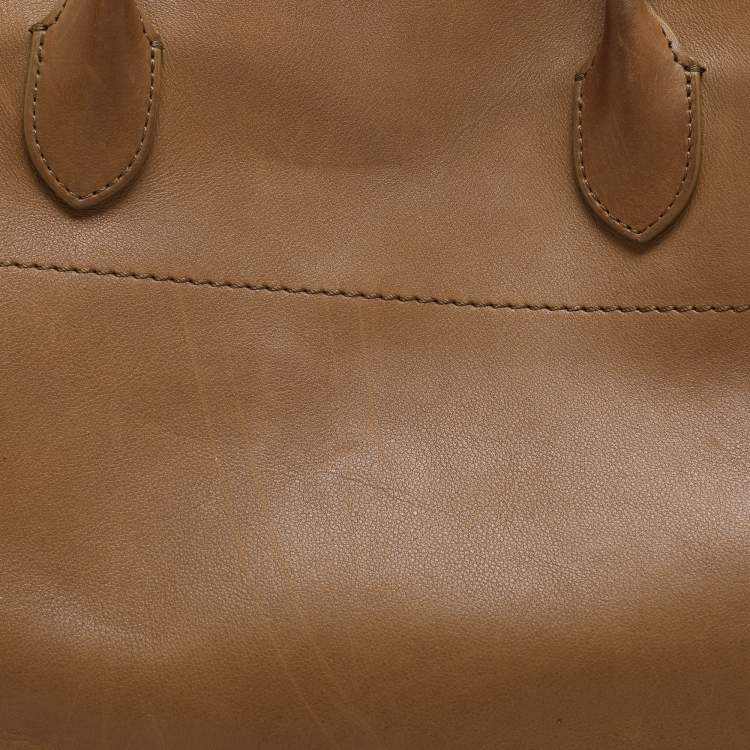 Pre Owned The Row Brown Leather The Margaux 17 Satchel