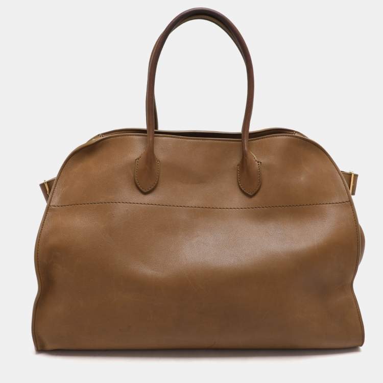 Pre Owned The Row Brown Leather The Margaux 17 Satchel