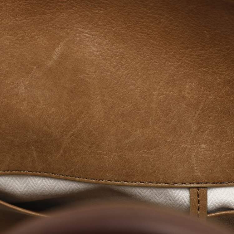 Pre Owned The Row Brown Leather The Margaux 17 Satchel