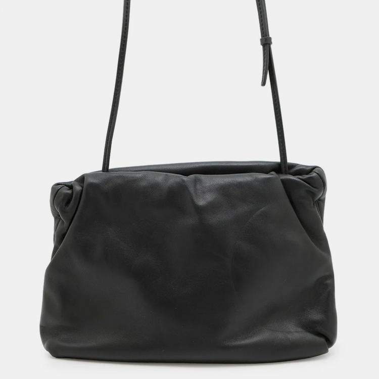 Pre Owned The Row Black Leather Shoulder Bag