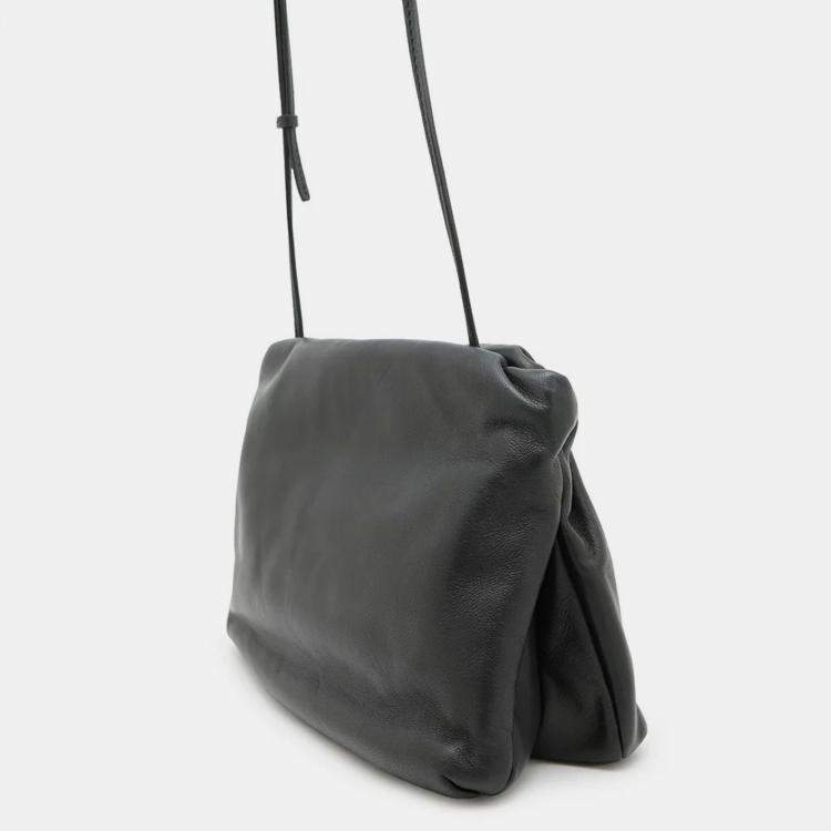 Pre Owned The Row Black Leather Shoulder Bag