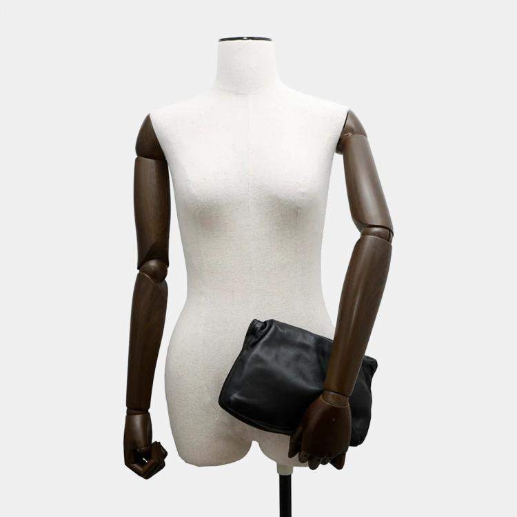 Pre Owned The Row Black Leather Shoulder Bag