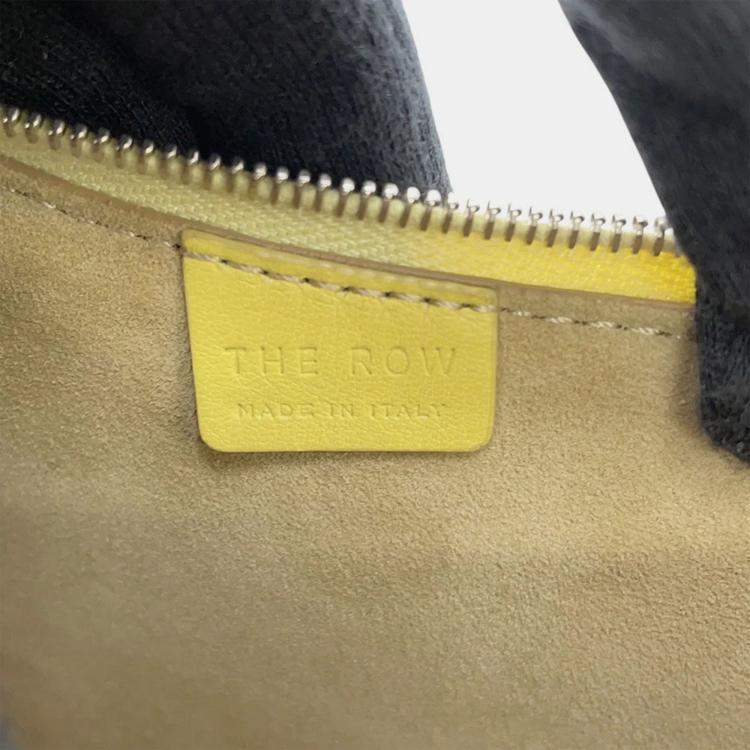 Pre Owned The Row Half Moon Shoulder Bag Yellow Leather