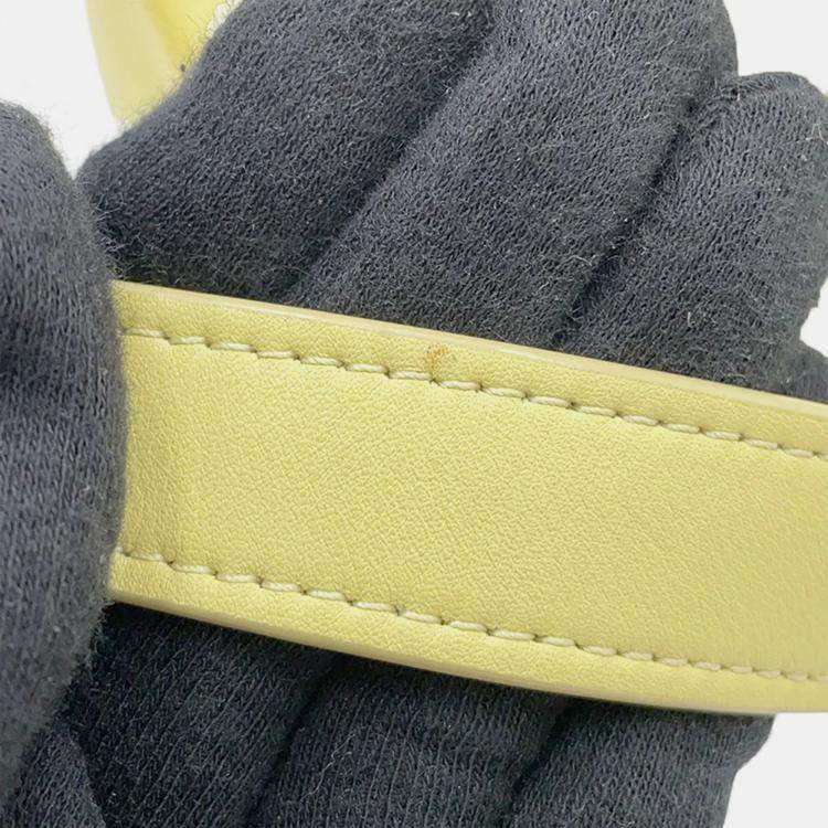 Pre Owned The Row Half Moon Shoulder Bag Yellow Leather