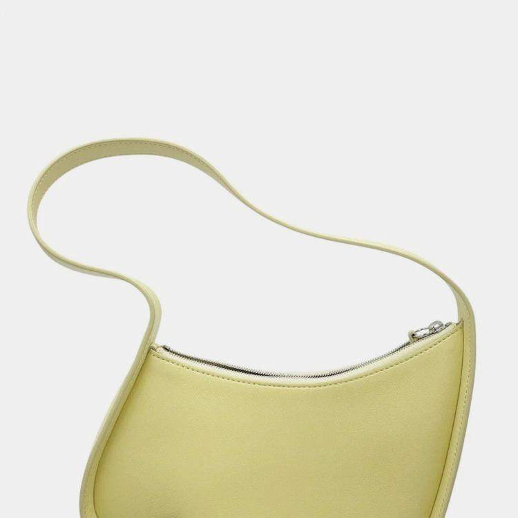 Pre Owned The Row Half Moon Shoulder Bag Yellow Leather