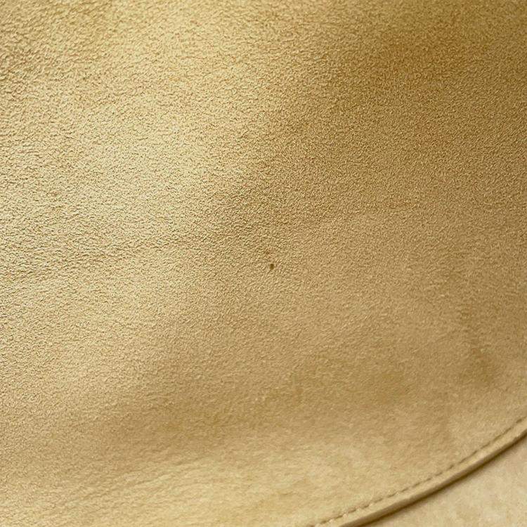 Pre Owned The Row Half Moon Shoulder Bag Yellow Leather