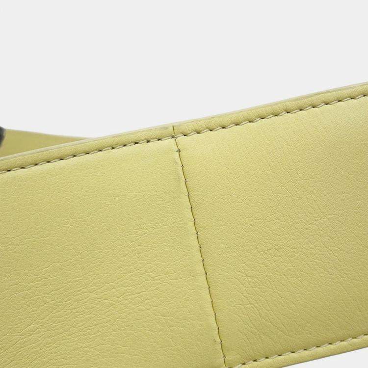 Pre Owned The Row Half Moon Shoulder Bag Yellow Leather