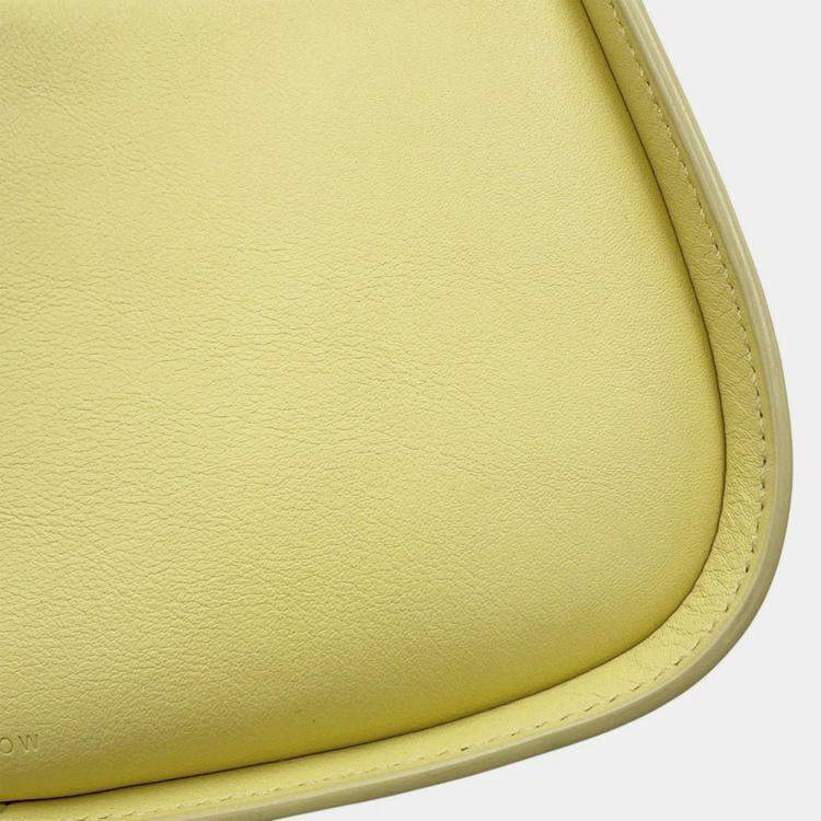Pre Owned The Row Half Moon Shoulder Bag Yellow Leather