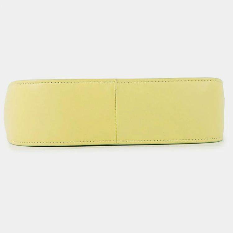 Pre Owned The Row Half Moon Shoulder Bag Yellow Leather