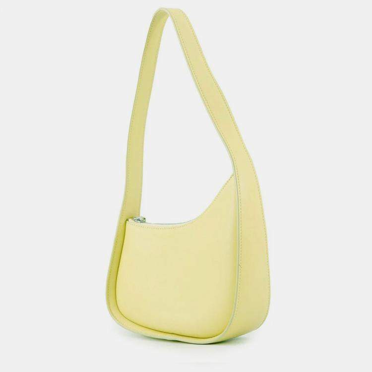 Pre Owned The Row Half Moon Shoulder Bag Yellow Leather
