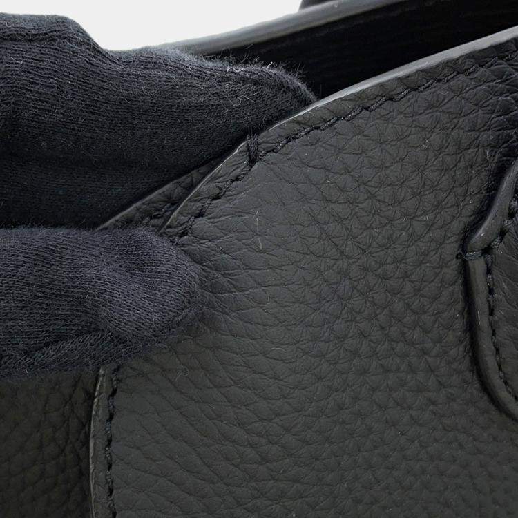 Pre Owned The Row Marlo Tote Black Calf Leather Size 12