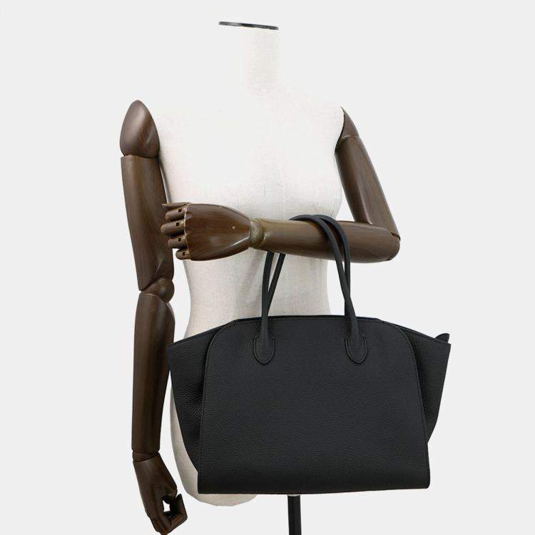 Pre Owned The Row Marlo Tote Black Calf Leather Size 12