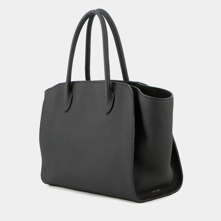Pre Owned The Row Marlo Tote Black Calf Leather Size 12
