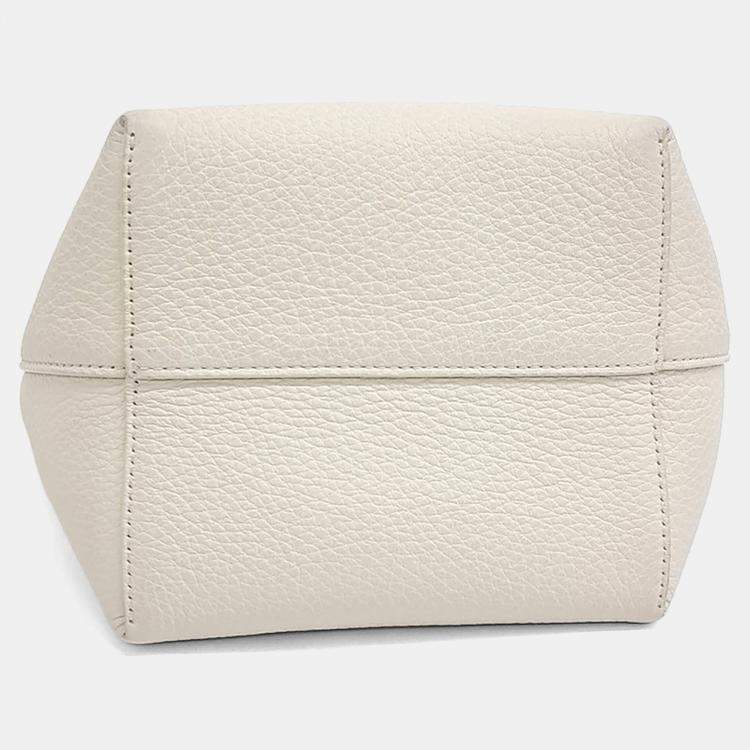 Pre Owned The Row White Leather North South Parkback Small