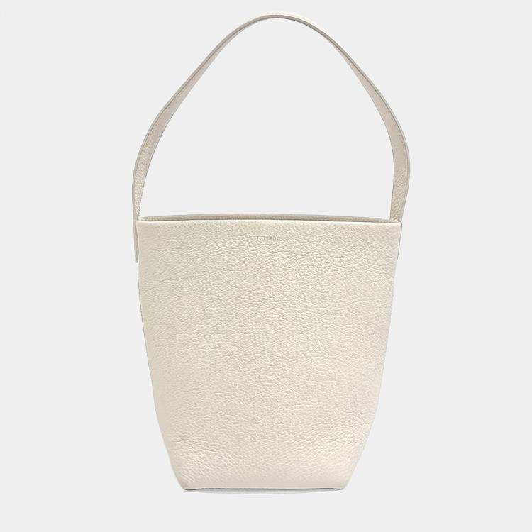 Pre Owned The Row White Leather North South Parkback Small