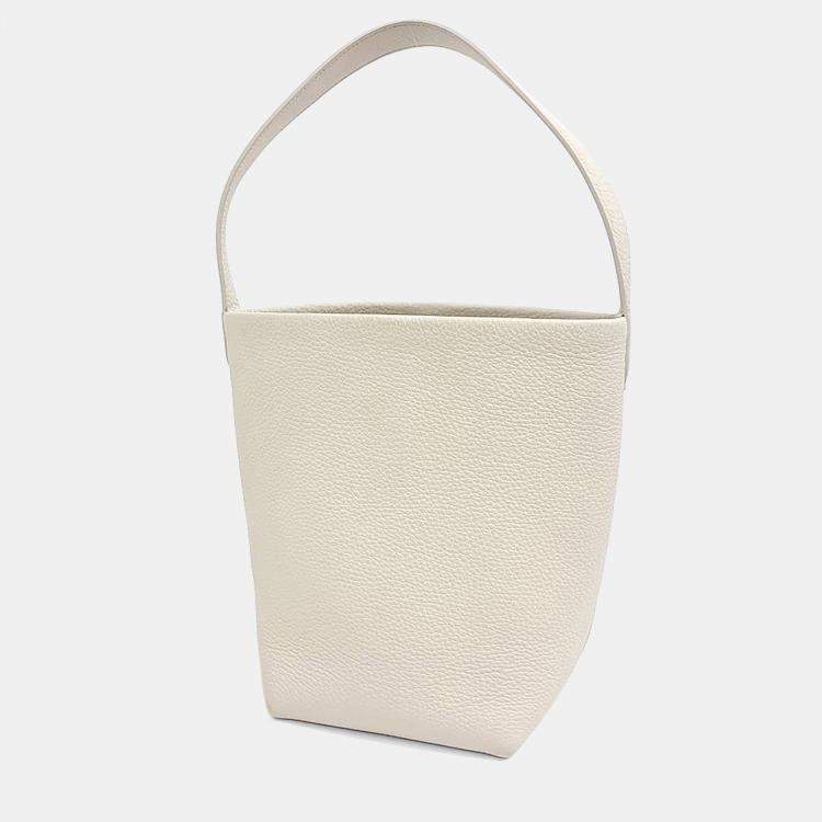 Pre Owned The Row White Leather North South Parkback Small