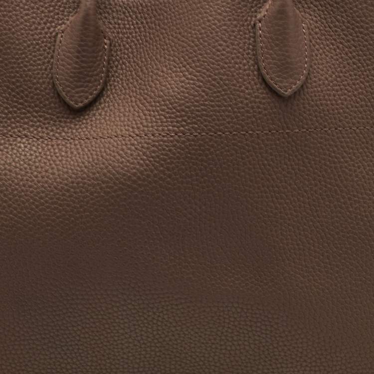 Pre Owned The Row Soft Margaux 15 Brown Olive Matte Grain Leather Satchel