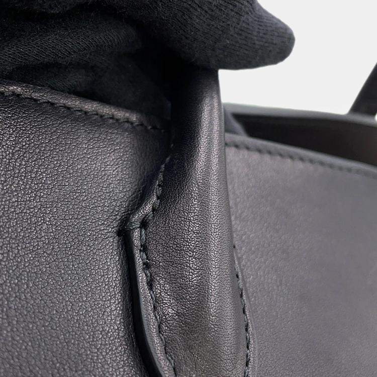 Pre Owned The Row Marlo Tote Black Calf Leather Size 12