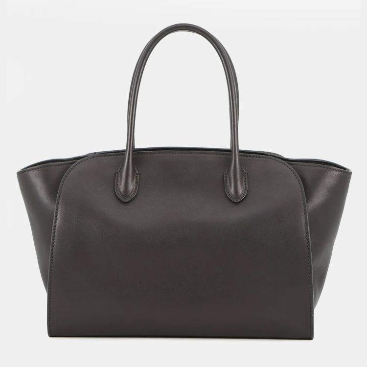 Pre Owned The Row Marlo Tote Black Calf Leather Size 12