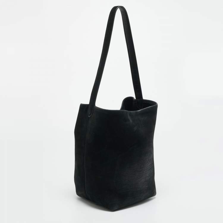 Pre Owned حقيبة يد توتس ذا رو شامواه أسود بارك N/S