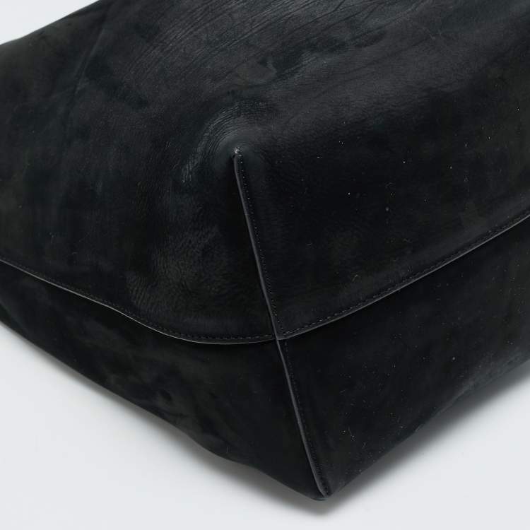 Pre Owned حقيبة يد توتس ذا رو شامواه أسود بارك N/S