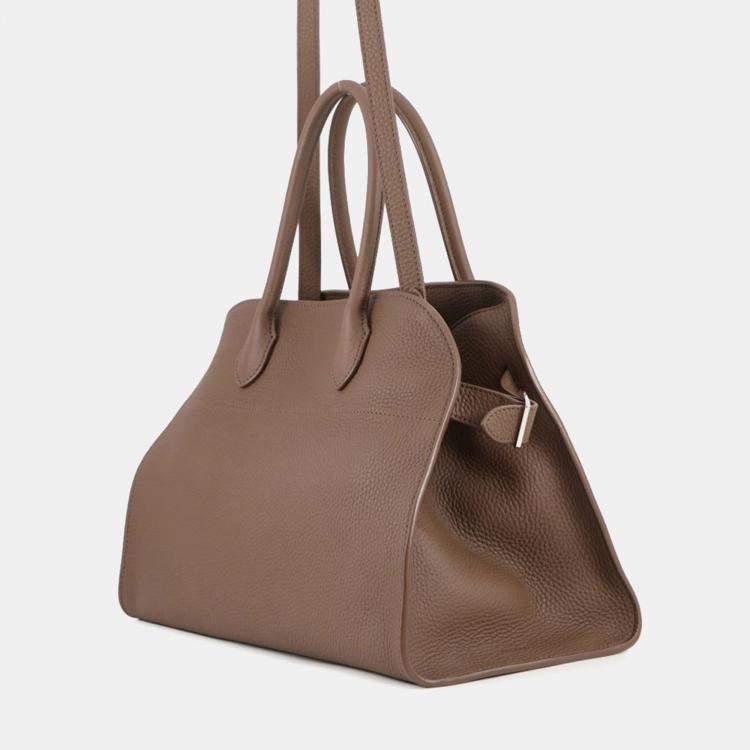 Pre Owned The Row Soft Margaux 12 Dark Olive Leather